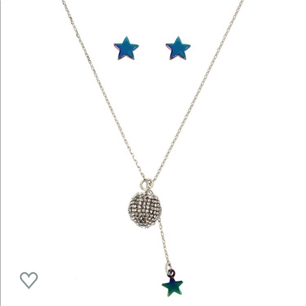 BETSEY JOHNSON crystal ball necklace & earrings